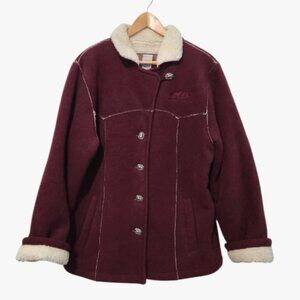 Outback Trading Co. Alpine Ponies Parka Sherpa Lined Horse Button Coat
